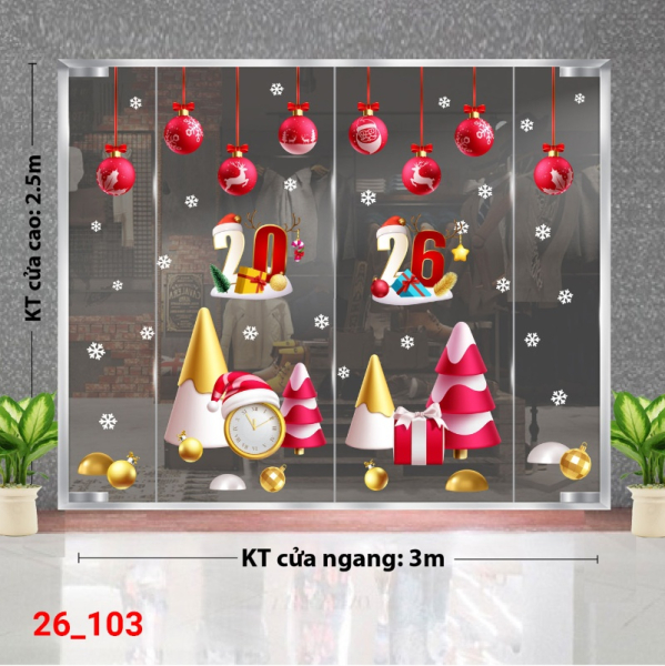 Decal dán tường Decal dán kính Noel Combo số 103