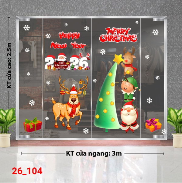 Decal dán tường Decal dán kính Noel Combo số 104