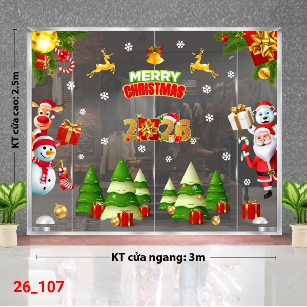 Decal dán tường Decal dán kính Noel Combo số 107