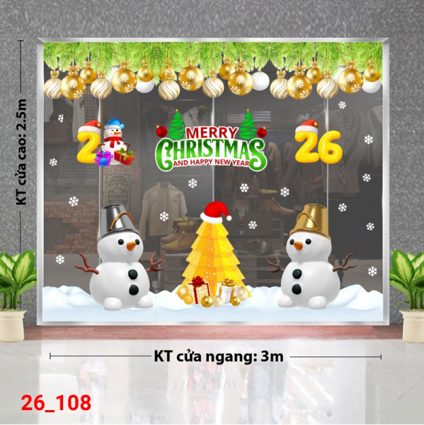 Decal dán tường Decal dán kính Noel Combo số 108