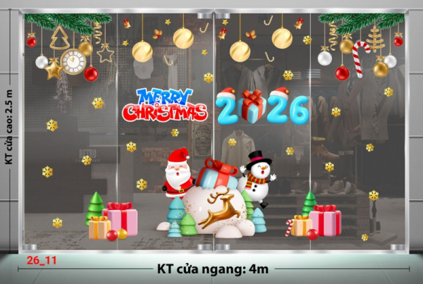 Decal dán tường Decal dán kính Noel Combo số 11 Decal dán tường Decal dán kính Noel Combo số 11