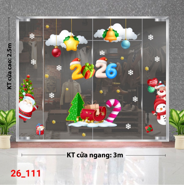 Decal dán tường Decal dán kính Noel Combo số 111