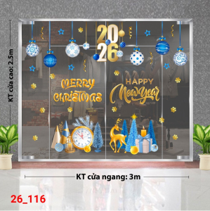 Decal dán tường Decal dán kính Noel Combo số 116