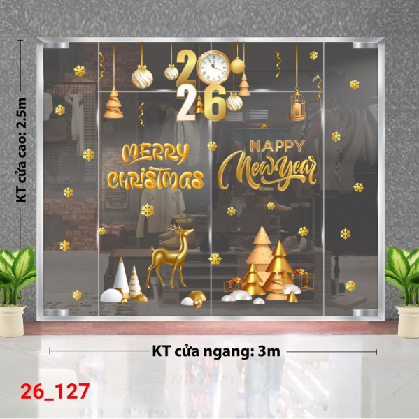 Decal dán tường Decal dán kính Noel Combo số 127