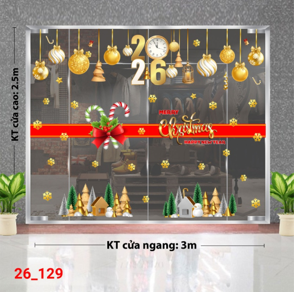Decal dán tường Decal dán kính Noel Combo số 129