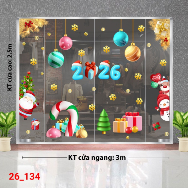 Decal dán tường Decal dán kính Noel Combo số 134