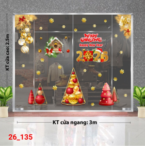 Decal dán tường Decal dán kính Noel Combo số 135