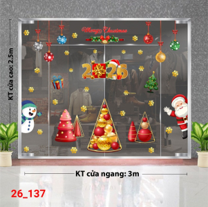 Decal dán tường Decal dán kính Noel Combo số 137