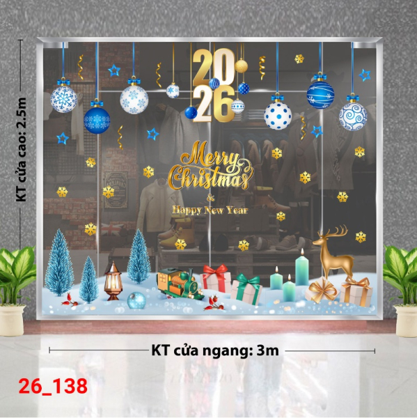 Decal dán tường Decal dán kính Noel Combo số 138