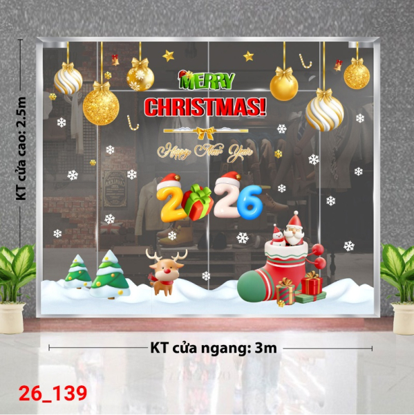 Decal dán tường Decal dán kính Noel Combo số 139