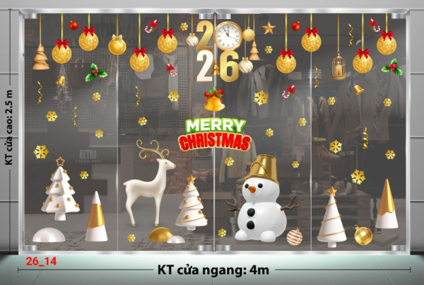 Decal dán tường Decal dán kính Noel Combo số 14 Decal dán tường Decal dán kính Noel Combo số 14