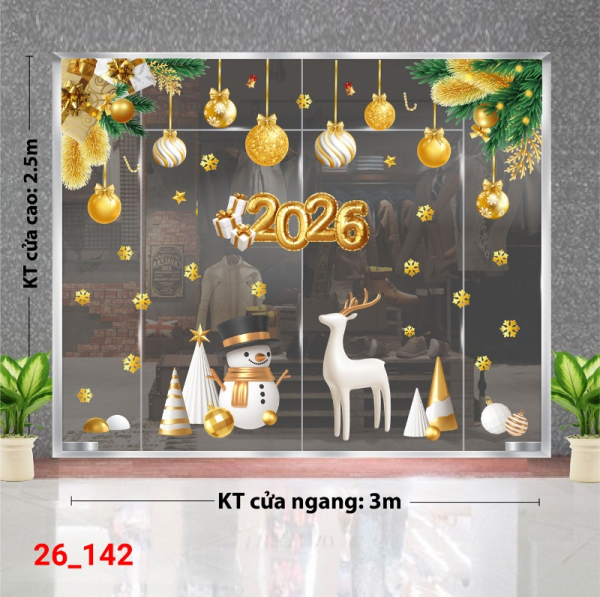 Decal dán tường Decal dán kính Noel Combo số 142