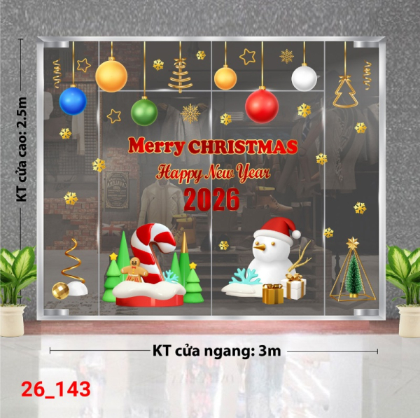 Decal dán tường Decal dán kính Noel Combo  số 143