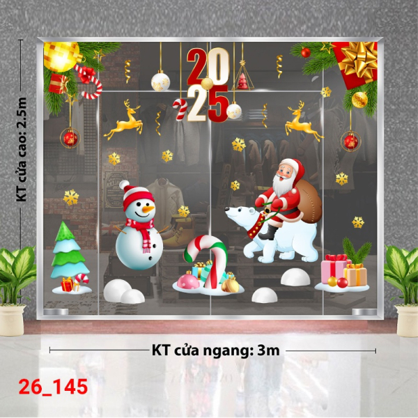 Decal dán tường Decal dán kính Noel Combo số 145