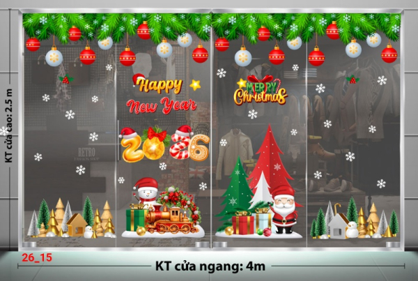 Decal dán tường Decal dán kính Noel Combo số 15 Decal dán tường Decal dán kính Noel Combo số 15