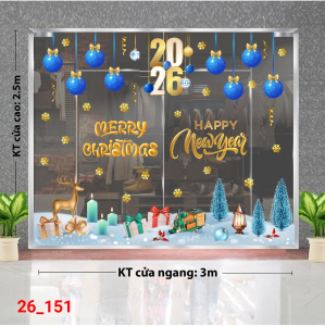 Decal dán tường Decal dán kính Noel Combo số 151