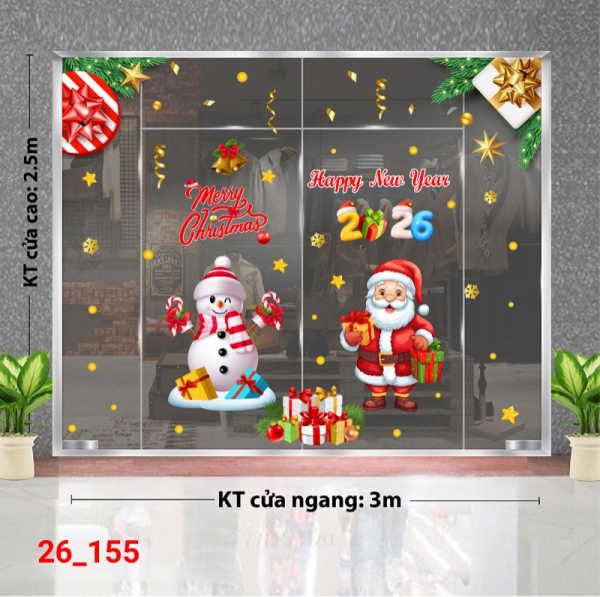 Decal dán tường Decal dán kính Noel Combo số 155