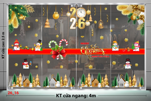 Decal dán tường Decal dán kính Noel Combo số 16 Decal dán tường Decal dán kính Noel Combo số 16