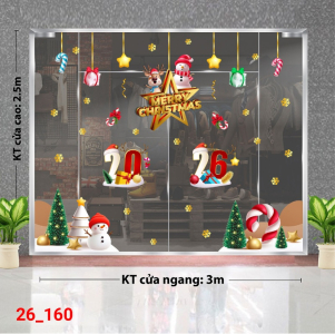Decal dán tường Decal dán kính Noel Combo số 160
