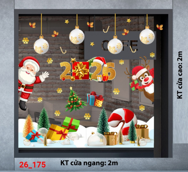 Decal dán tường Decal dán kính Noel Combo số 175