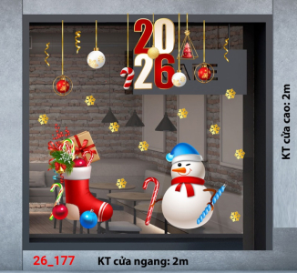 Decal dán tường Decal dán kính Noel Combo số 177
