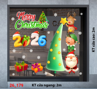 Decal dán tường Decal dán kính Noel Combo số 179