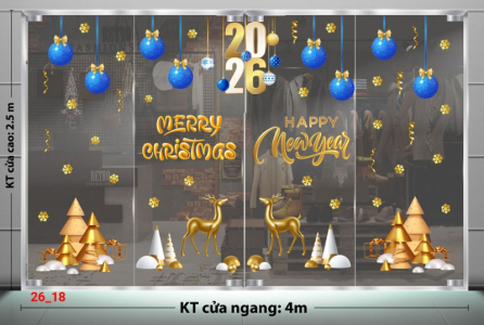 Decal dán tường Decal dán kính Noel Combo số 18 Decal dán tường Decal dán kính Noel Combo số 18