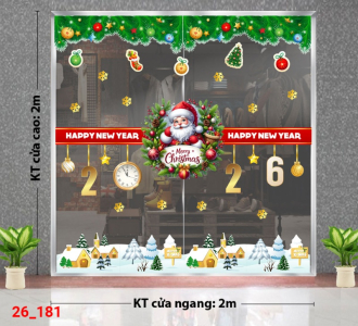 Decal dán tường Decal dán kính Noel Combo số 181