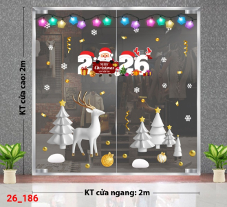 Decal dán tường Decal dán kính Noel Combo số 186