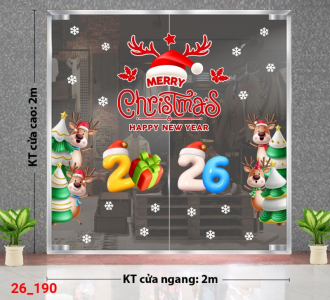 Decal dán tường Decal dán kính Noel Combo số 190