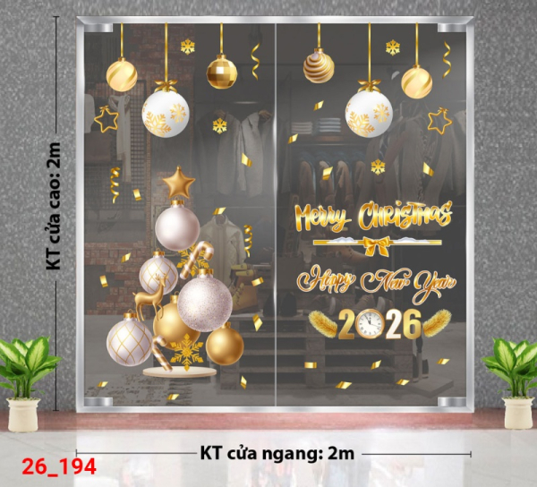 Decal dán tường Decal dán kính Noel Combo số 194