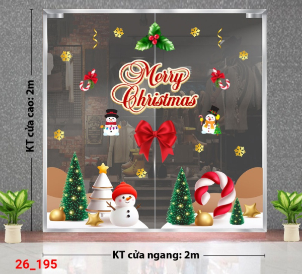 Decal dán tường Decal dán kính Noel Combo số 195