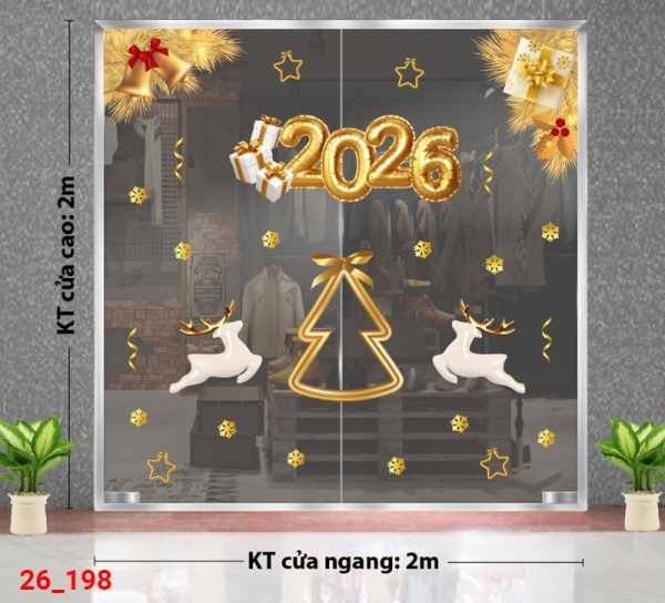 Decal dán tường Decal dán kính Noel Combo số 198