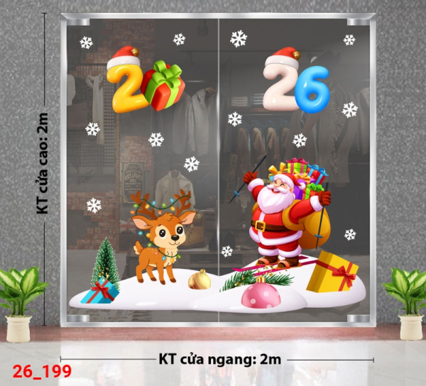 Decal dán tường Decal dán kính Noel Combo số 199