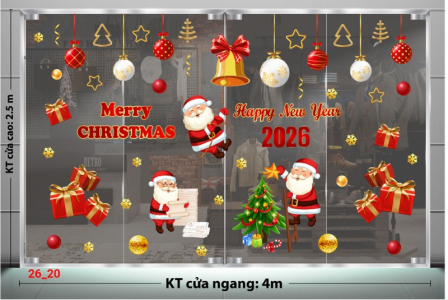 Decal dán tường Decal dán kính Noel Combo số 20 Decal dán tường Decal dán kính Noel Combo số 20