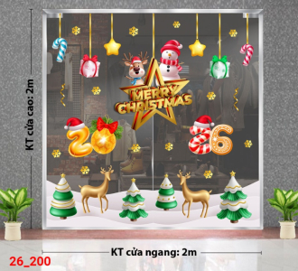 Decal dán tường Decal dán kính Noel Combo số 200