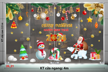 Decal dán tường Decal dán kính Noel Combo số 21 Decal dán tường Decal dán kính Noel Combo số 21