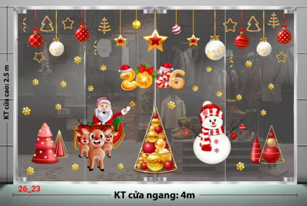Decal dán tường Decal dán kính Noel Combo số 23
