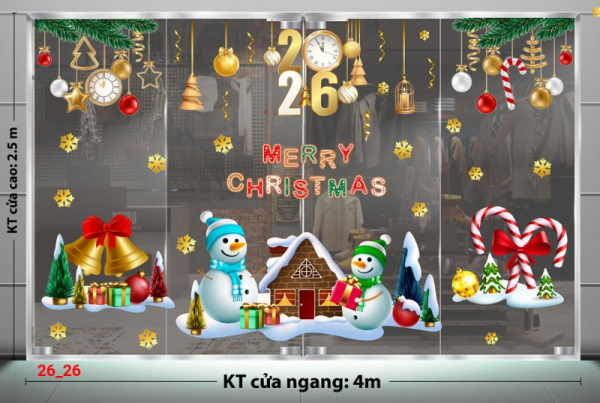 Decal dán tường Decal dán kính Noel Combo số 26