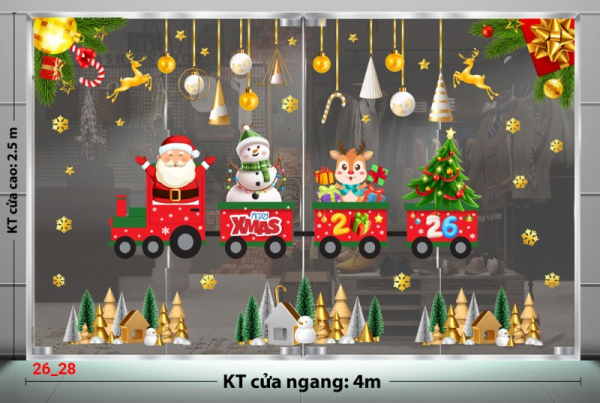 Decal dán tường Decal dán kính Noel Combo số 28