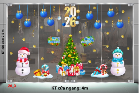 Decal dán tường Decal dán kính Noel combo số 3