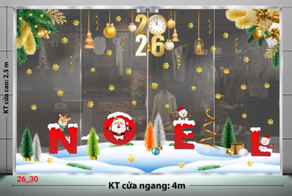 Decal dán tường Decal dán kính Noel Combo số 30 Decal dán tường Decal dán kính Noel Combo số 30