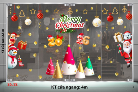 Decal dán tường Decal dán kính Noel Combo số 32 Decal dán tường Decal dán kính Noel Combo số 32