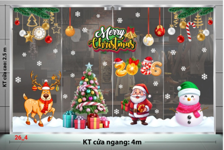 Decal dán tường Decal dán kính Noel combo số 4 Decal dán tường Decal dán kính Noel combo số 4