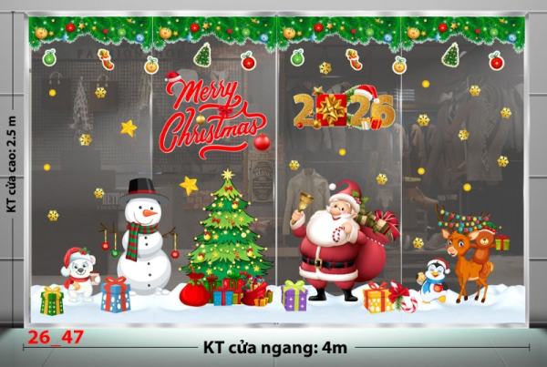 Decal dán tường Decal dán kính Noel Combo số 47