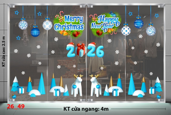 Decal dán tường Decal dán kính Noel Combo số 49