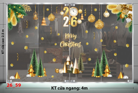 Decal dán tường Decal dán kính Noel Combo số 59