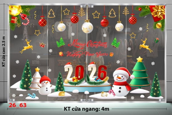 Decal dán tường Decal dán kính Noel Combo số 63