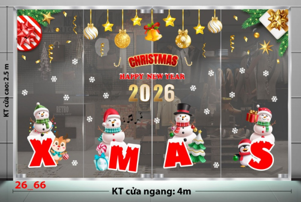 Decal dán tường Decal dán kính Noel Combo số 66