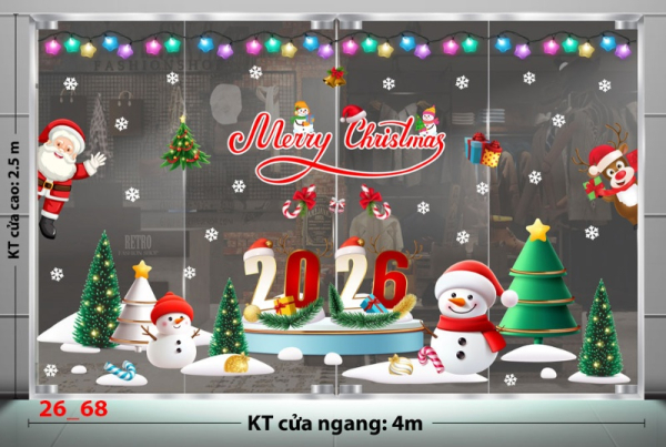 Decal dán tường Decal dán kính Noel Combo số 68
